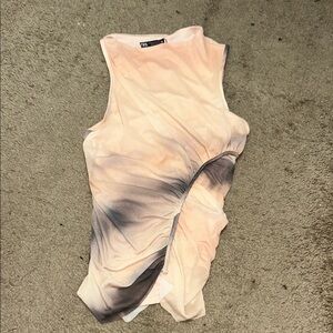 Zara Peach and Gray Tank Top